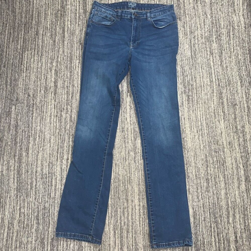 Lazer Men's Size 34x34 Blue‎ Straight Leg Jeans Stretch